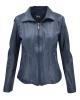 WOMAN LEATHER JACKET CODE: 05-W-150030 (D.BLUE)